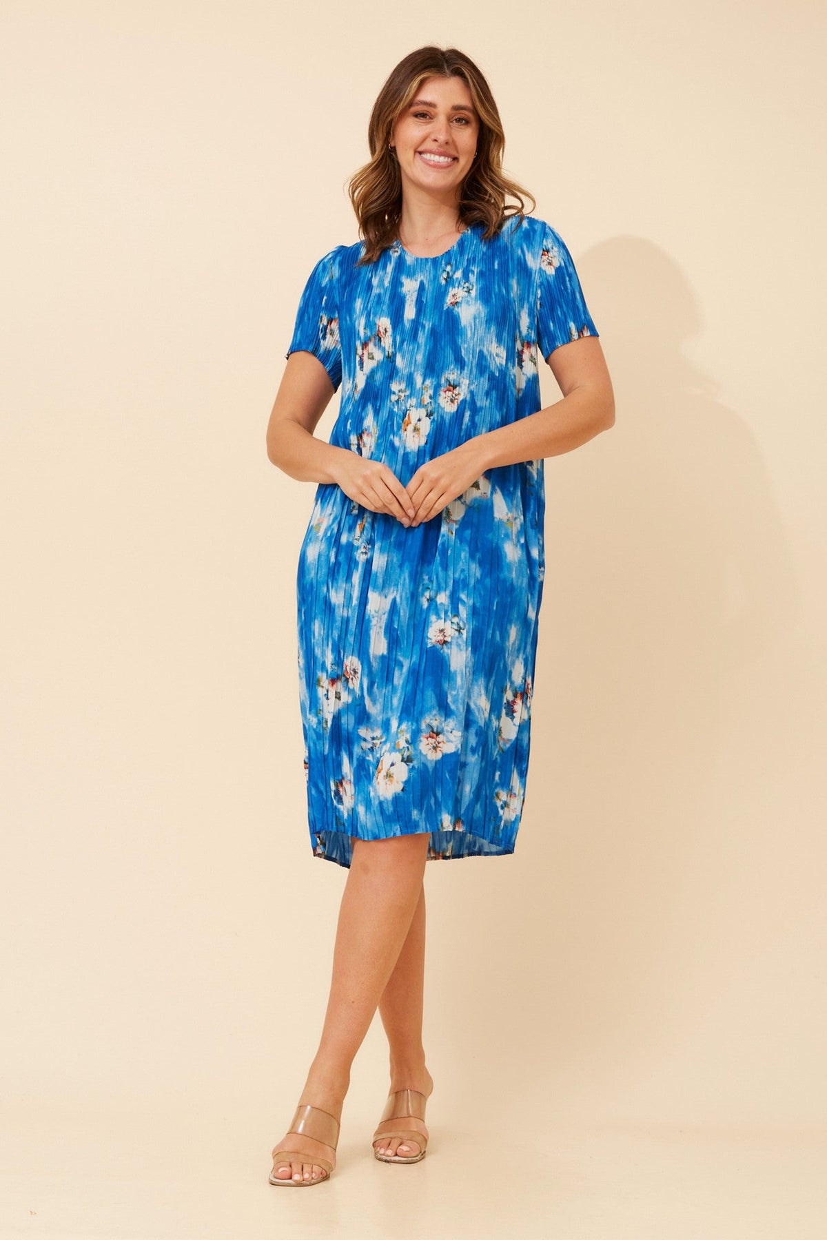 BERNIE FLORAL MIDI DRESS (Blue)
