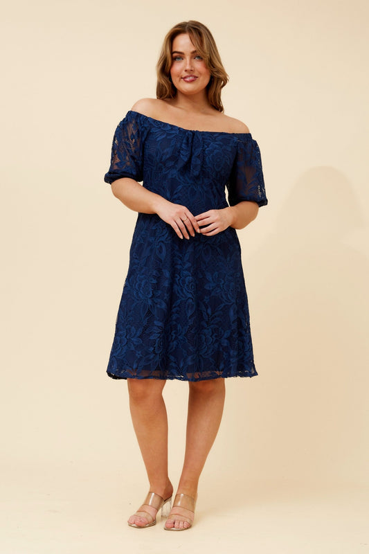 Caroline Morgan Australia LAITH LACE DRESS (Navy)