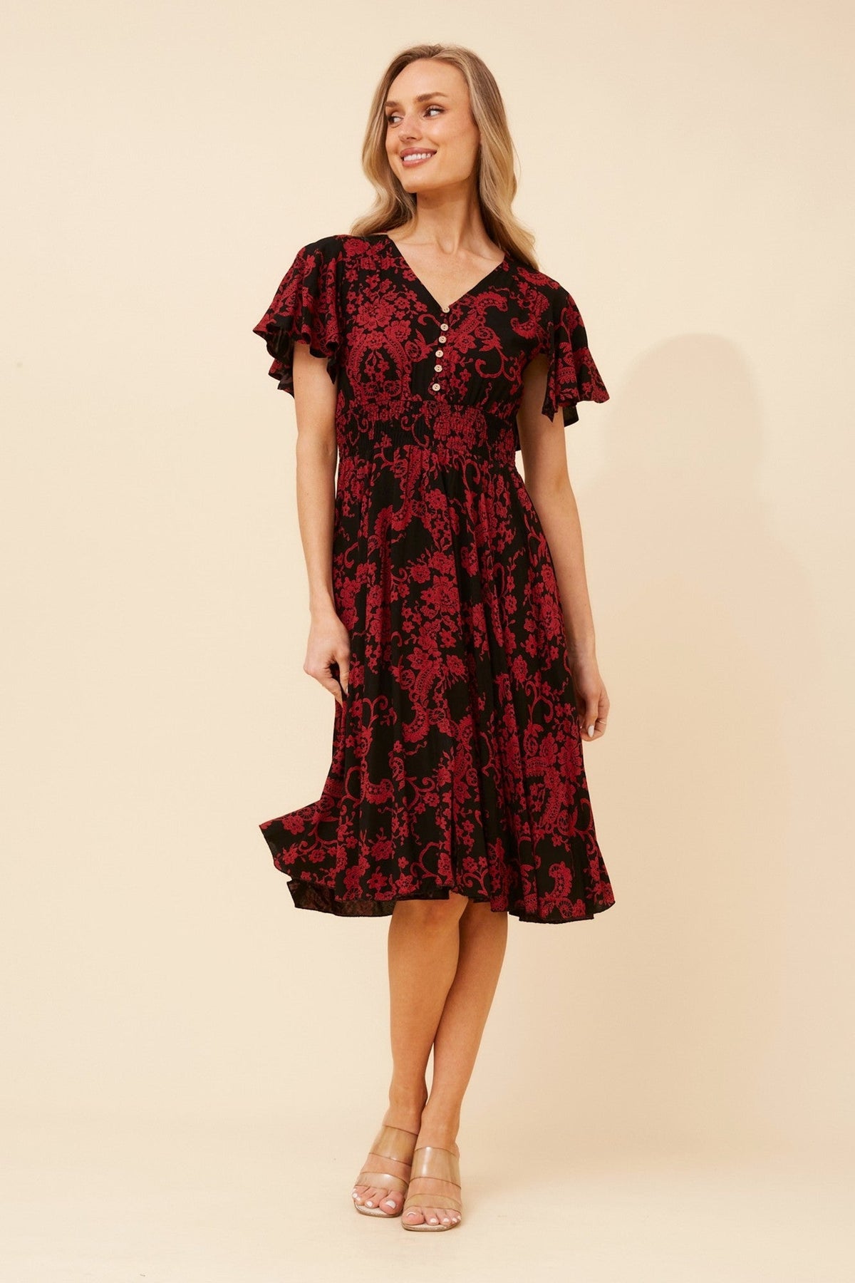 SANDY FLORAL DRESS (Navy)