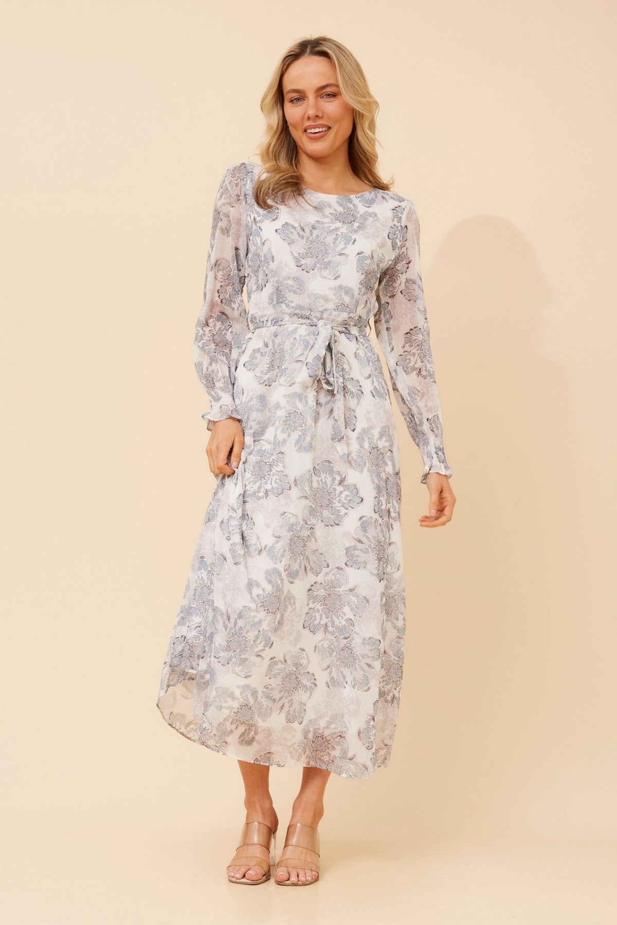 PRISCILLA FLORAL MAXI DRESS (Multi Blue)