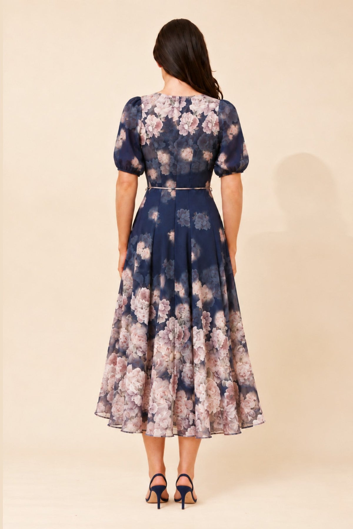 Stella + Biancca HAMAL FLORAL MIDI DRESS (Navy)