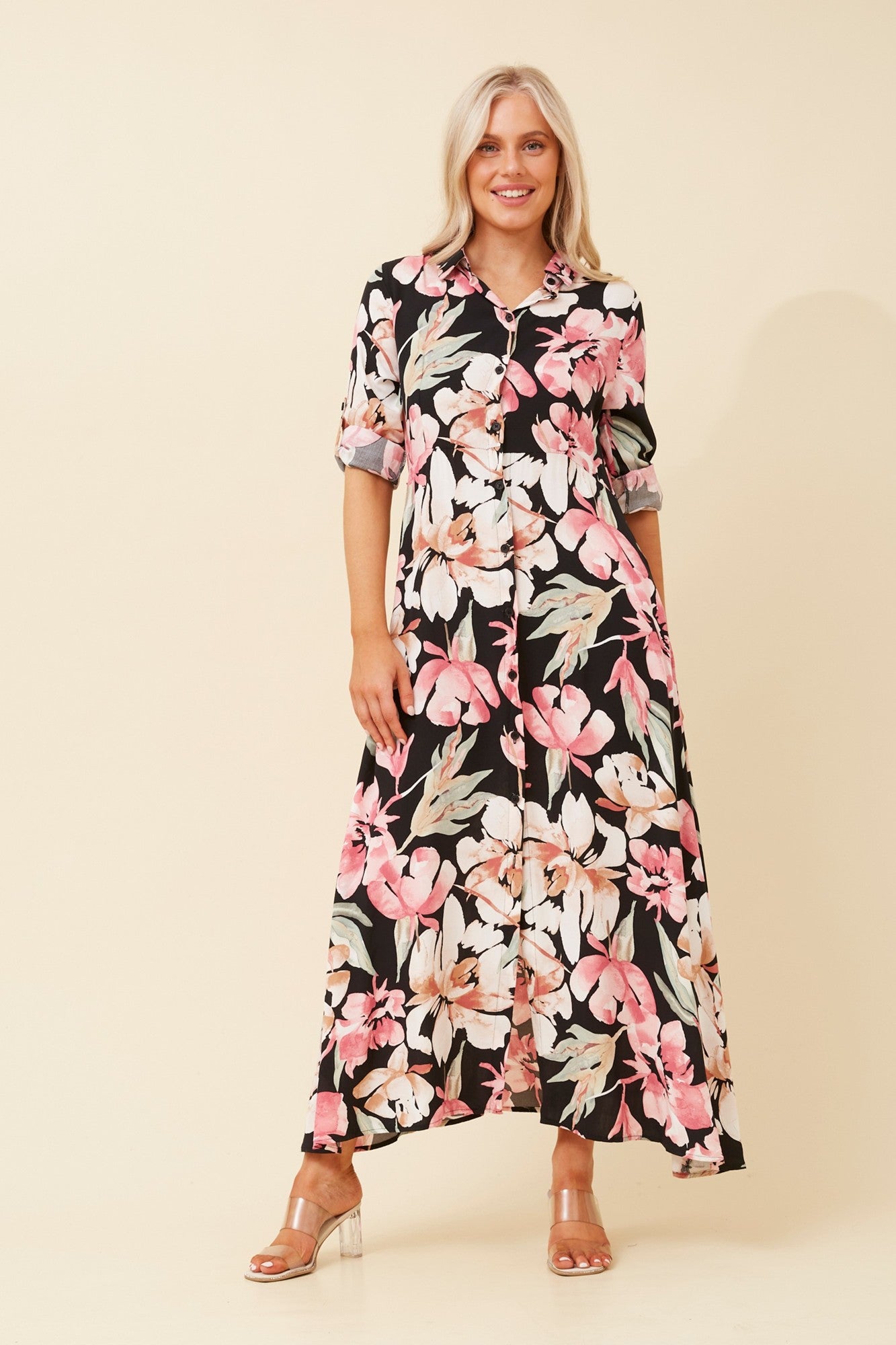 ADLER FLORAL MAXI DRESS (Multi Black)