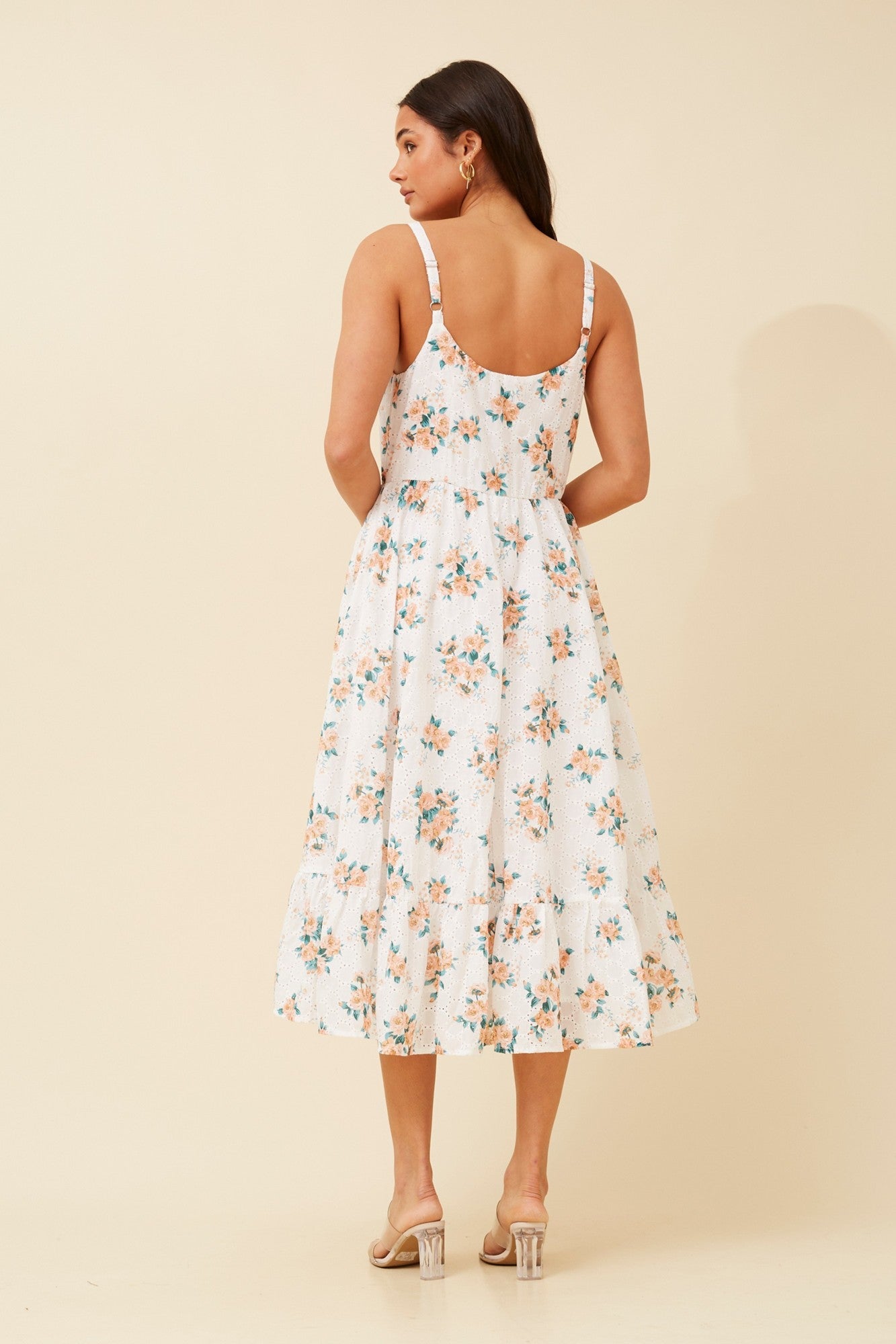 AMAR FLORAL MIDI DRESS (Multi White)