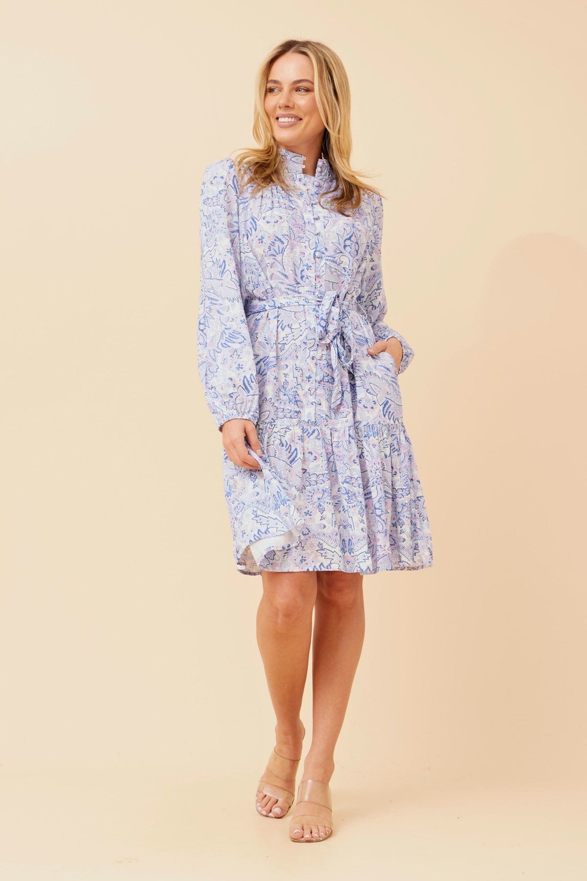 MINERVA FLORAL DRESS (Multi Blue)