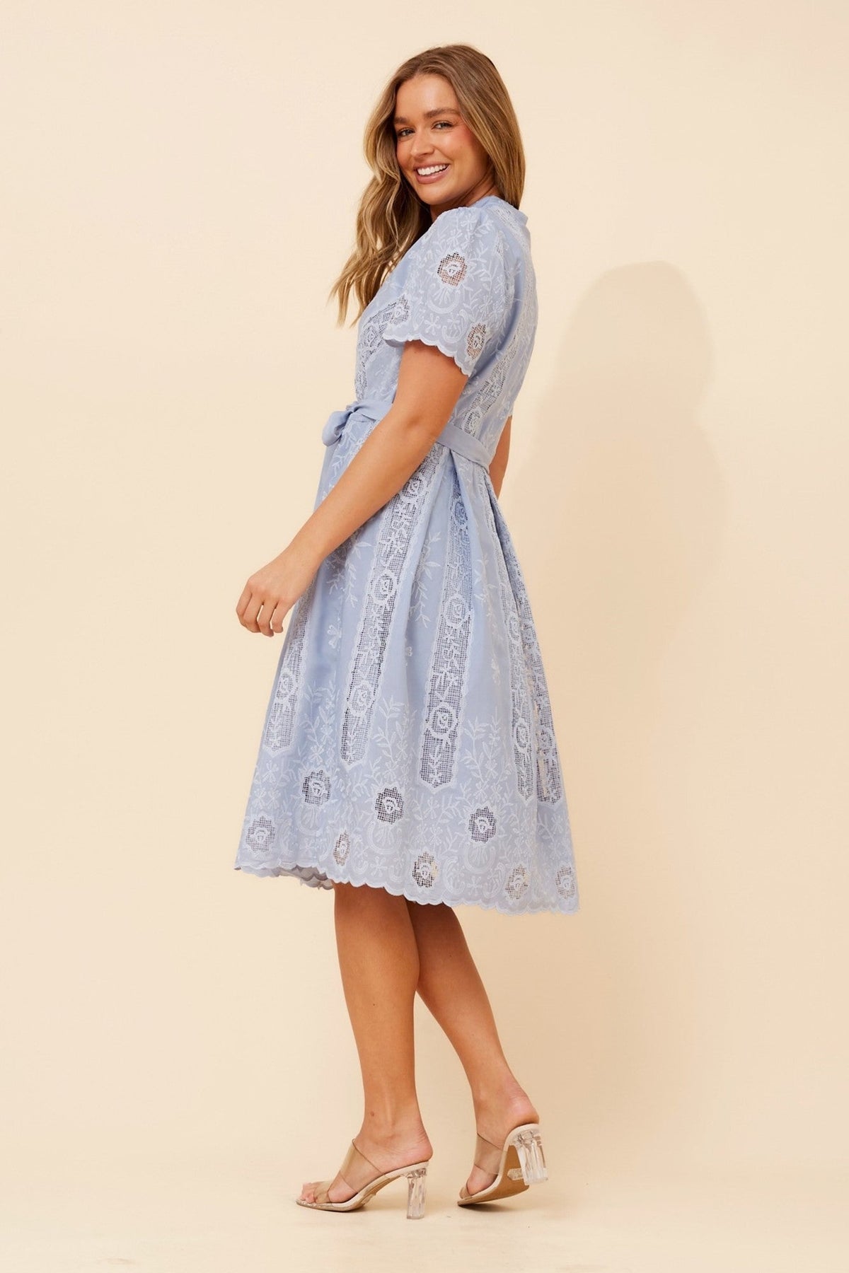 MALVINA LACE MIDI DRESS (Chocolate)