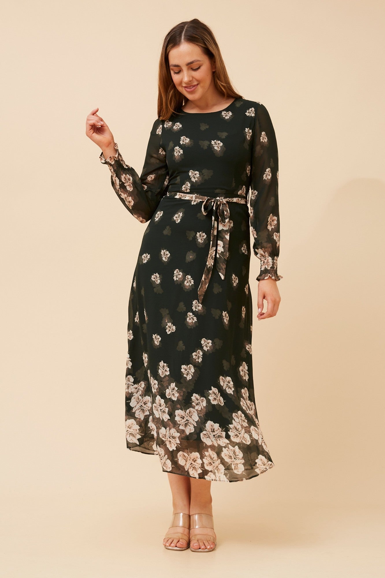 PRISCILLA FLORAL MAXI DRESS (Emerald)