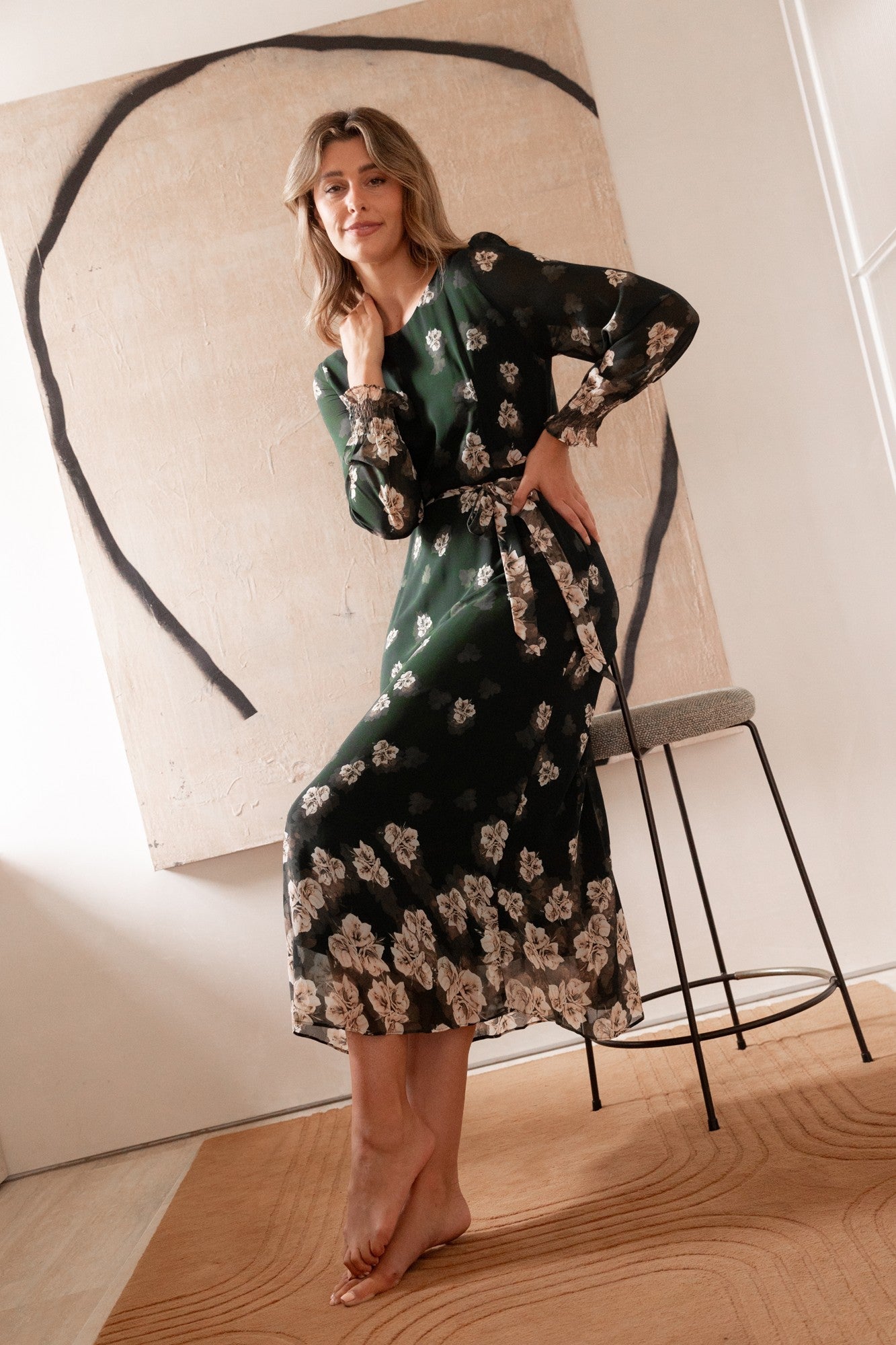 PRISCILLA FLORAL MAXI DRESS (Emerald)