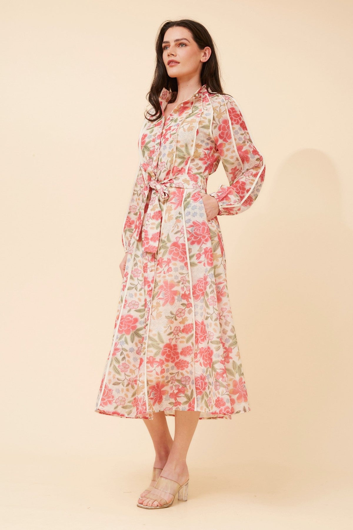 Image of Dresses. Product name - WYNTER FLORAL MAXI DRESS in Multi Pink colour by brand - Stella