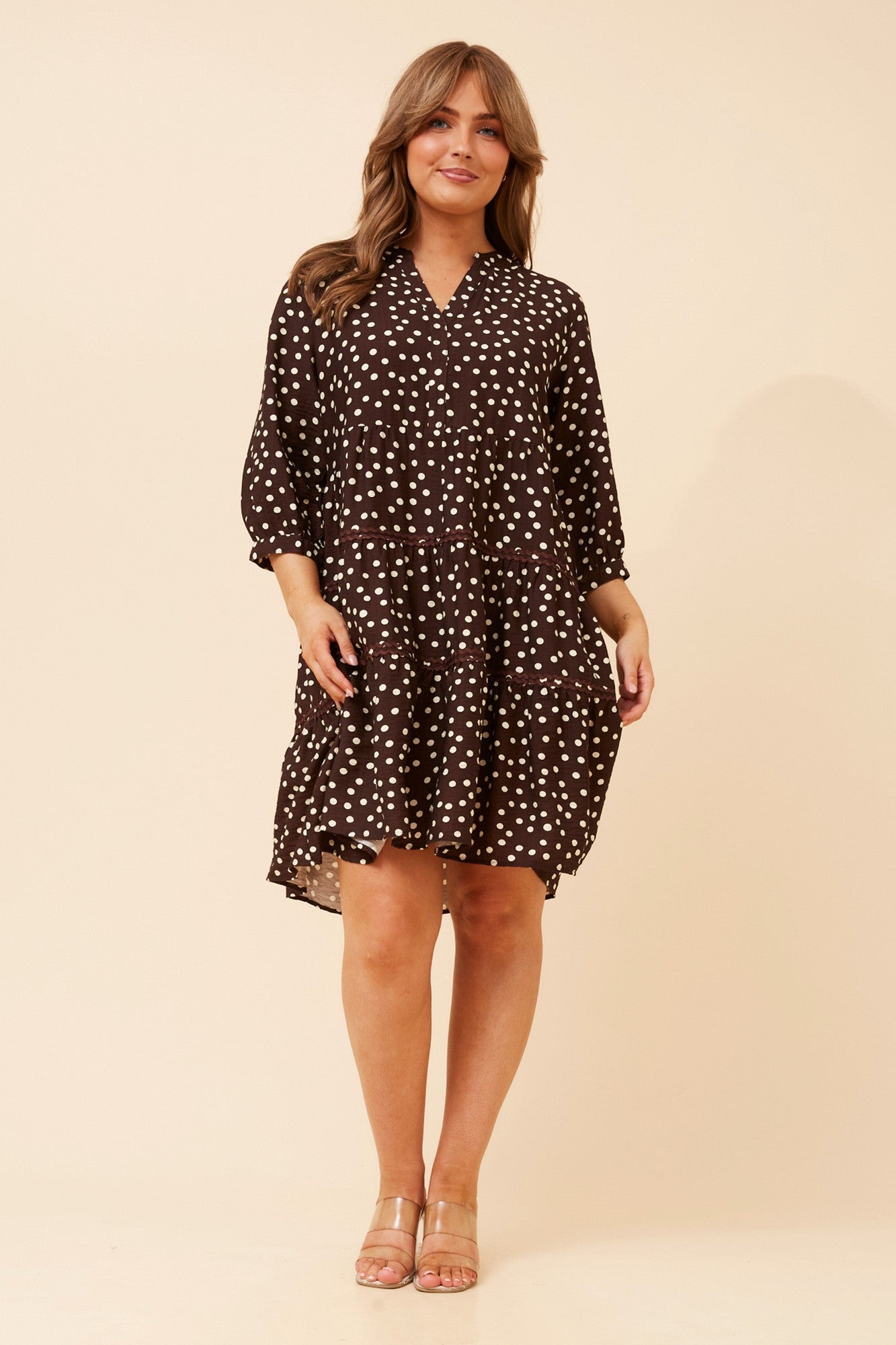 ROWINA POLKA DOT DRESS (Chocolate)