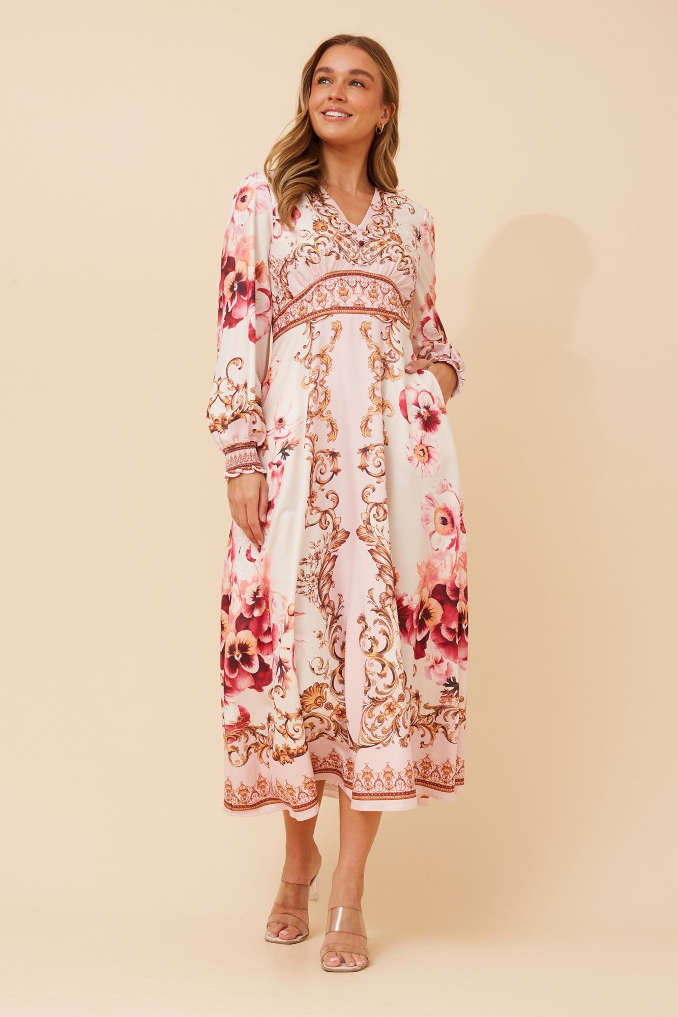 CATALEYA ARABESQUE PRINT DRESS (Pink)