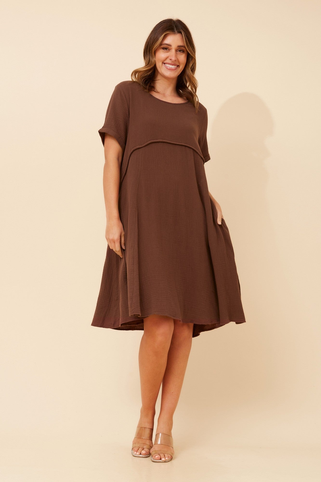 DREE SOLID MIDI DRESS (Coffee)