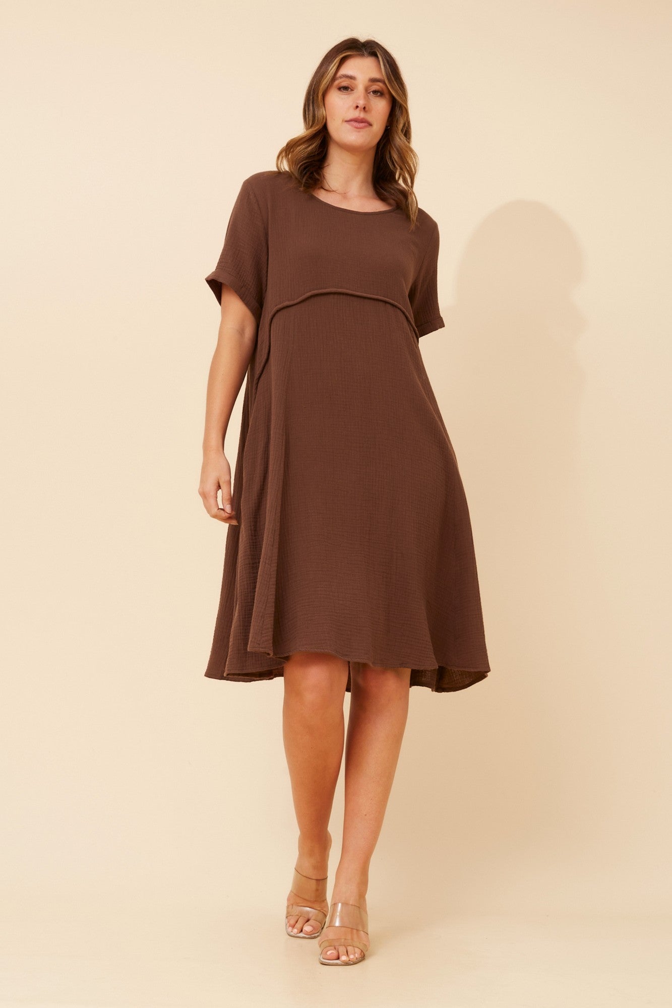 DREE SOLID MIDI DRESS (Coffee)