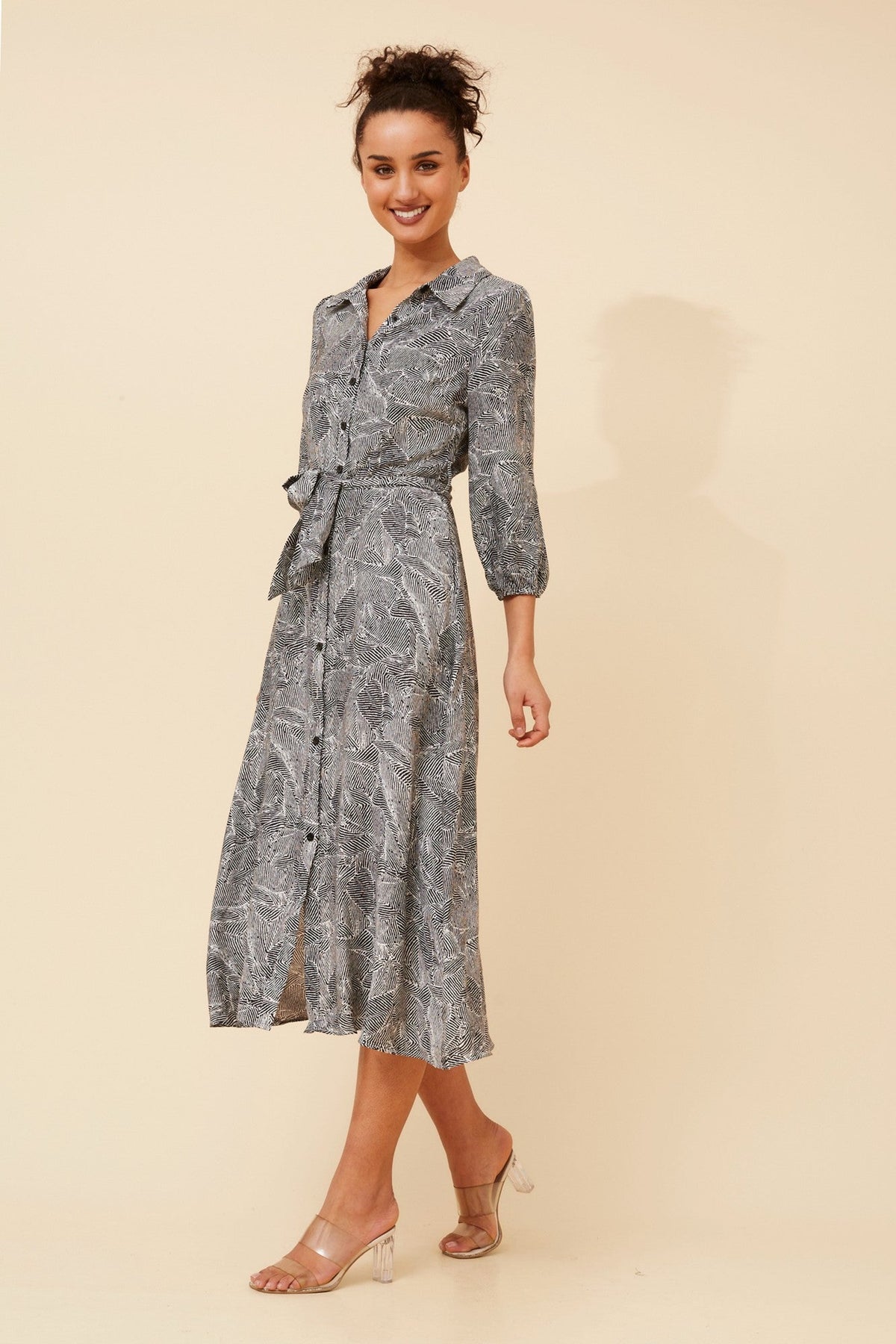 Image of Dresses. Product name - MURPHY ANIMAL PRINT MAXI DRESS in Black And White colour by brand - Caroline Morgan Australia