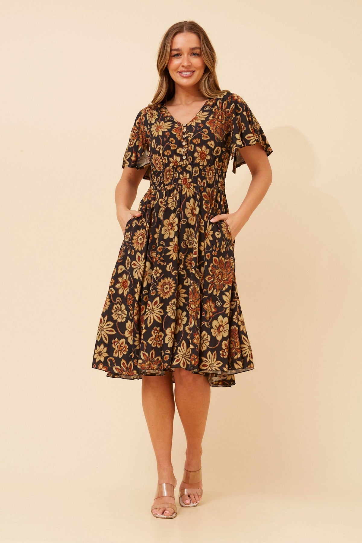 SANDY FLORAL DRESS (Black)