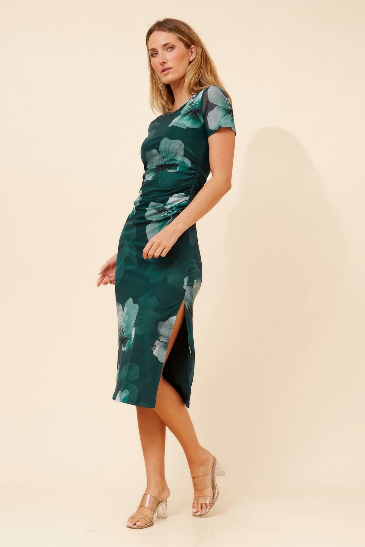 Caroline Morgan Australia ZAINA FLORAL BODYCON DRESS (Emerald)