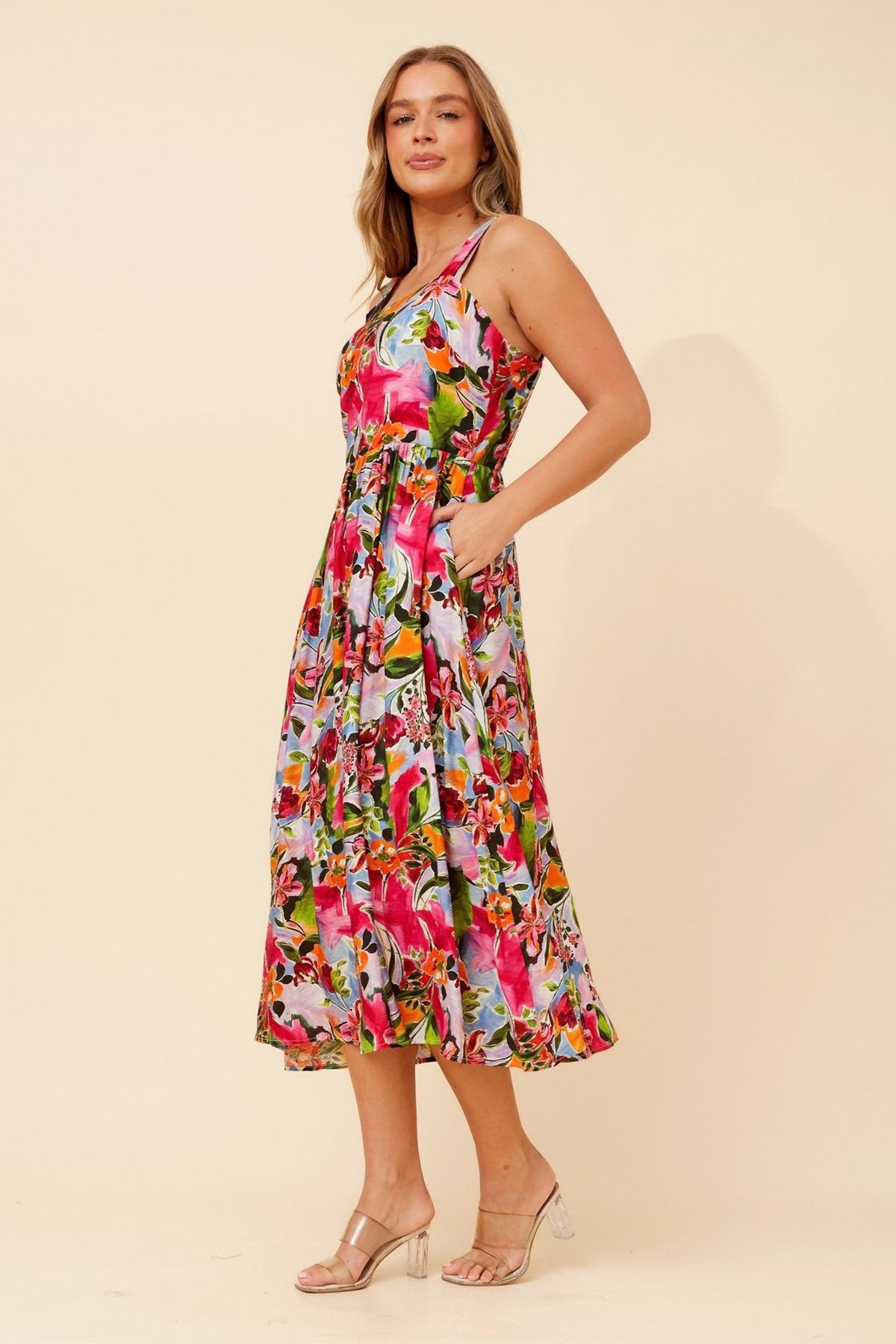 OCTIVIA FLORAL MAXI DRESS (Multi Pink)