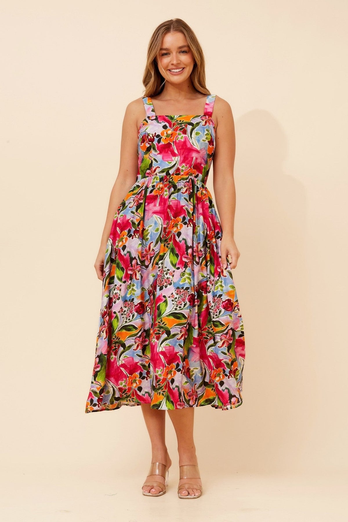 OCTIVIA FLORAL MAXI DRESS (Multi Pink)