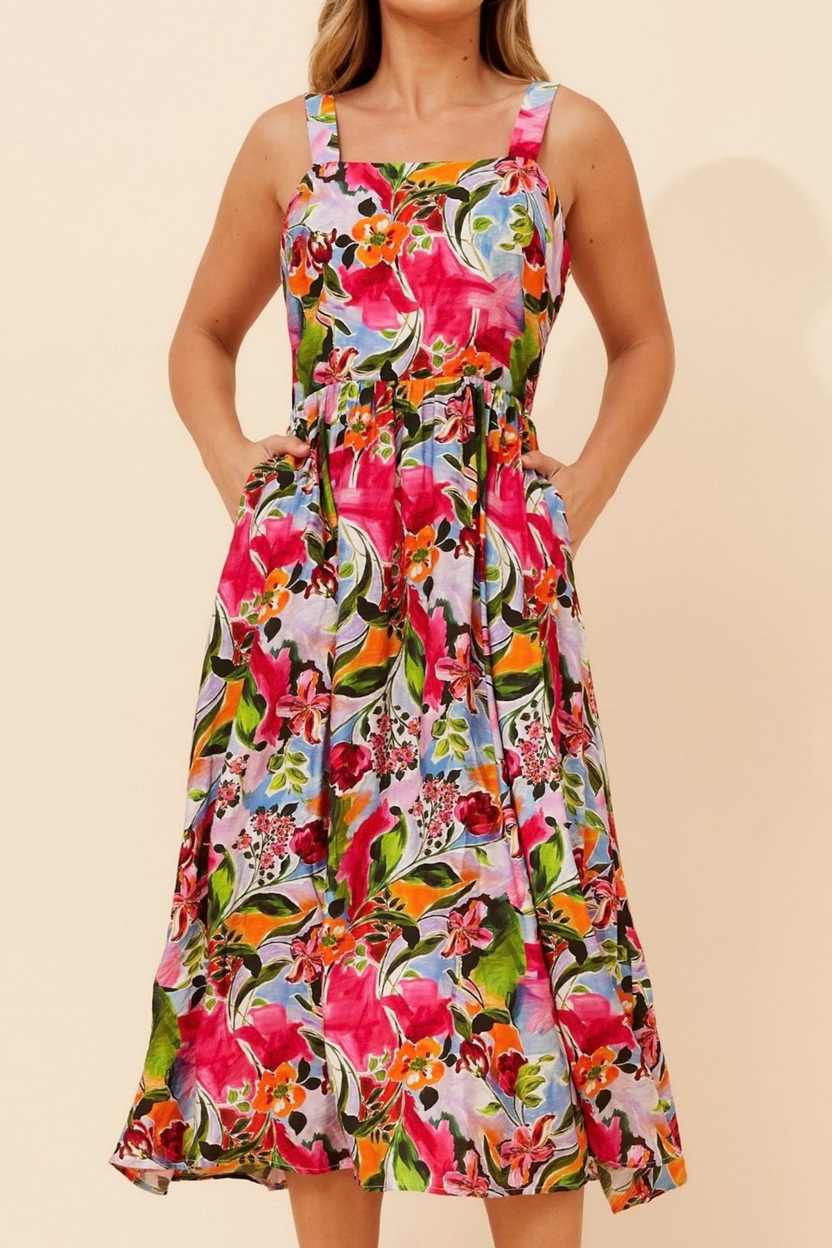 OCTIVIA FLORAL MAXI DRESS (Multi Pink)
