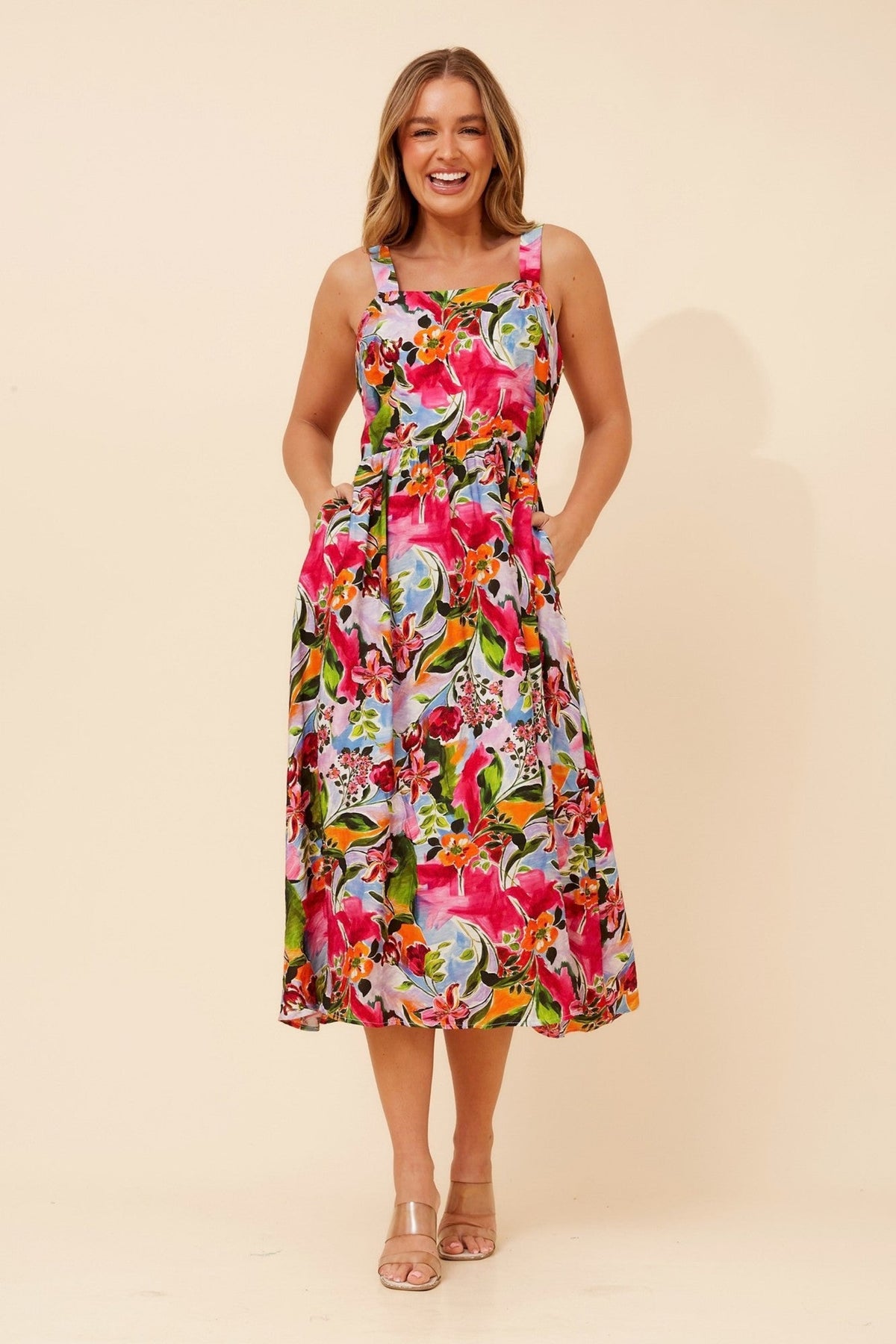 OCTIVIA FLORAL MAXI DRESS (Multi Pink)