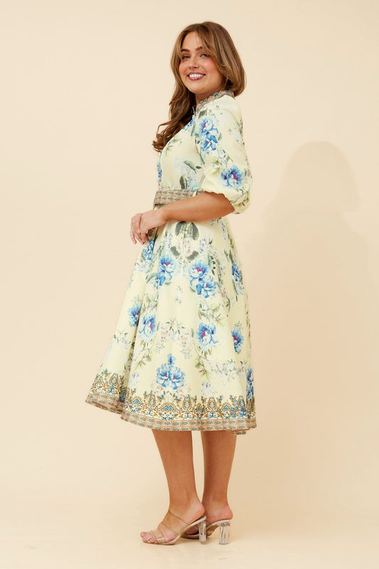 Stella ALIATT FLORAL MIDI DRESS (Ivory)