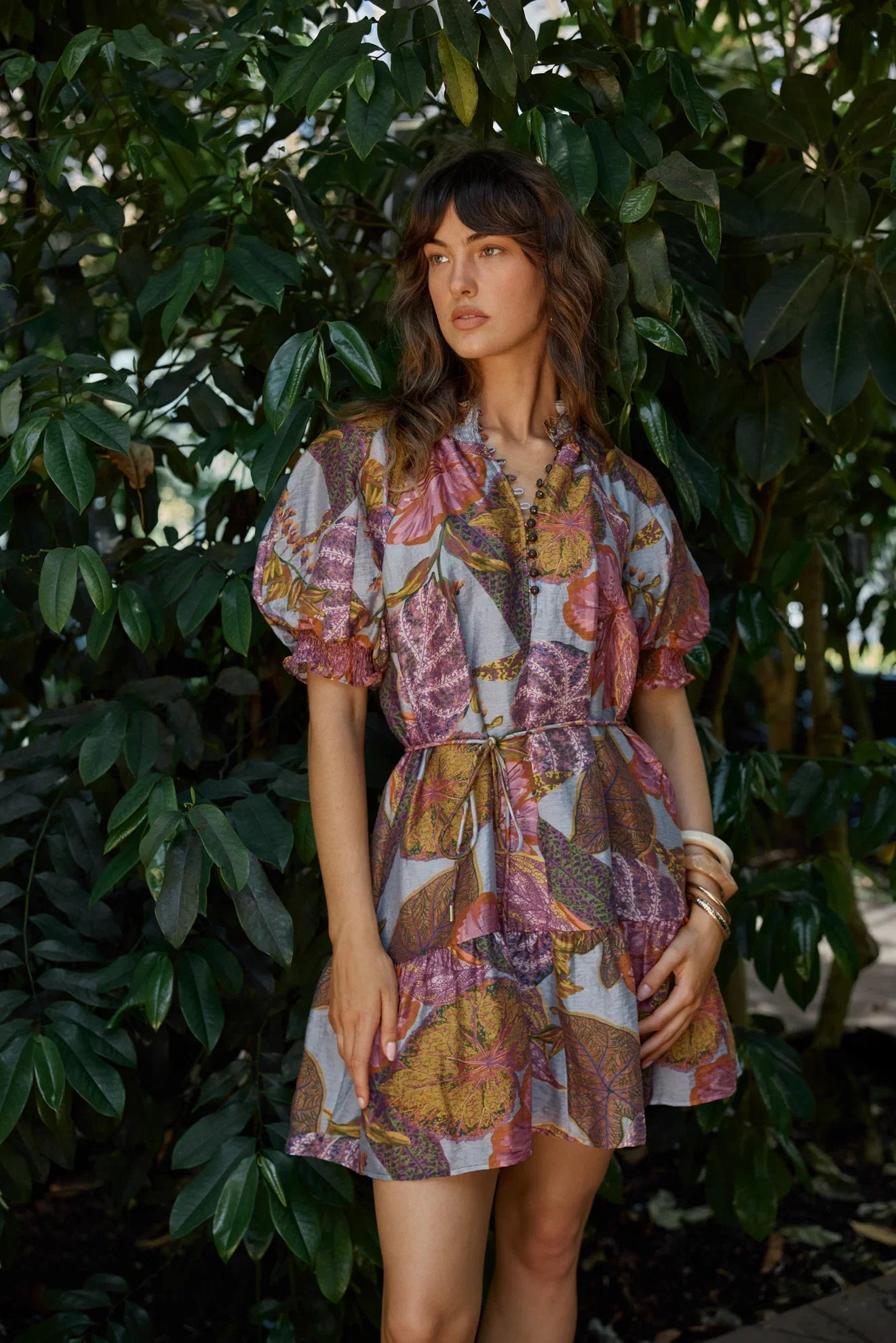 Image of Dresses. Product name - Daria Dress Leaf Print in Leaf Print colour by brand - Fate and Becker