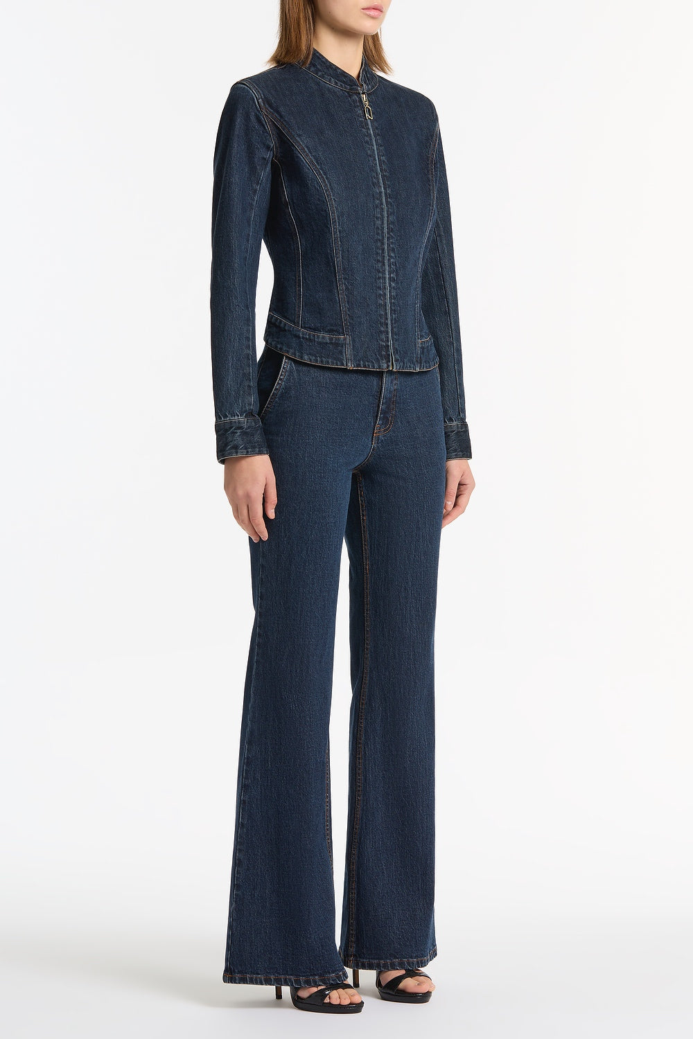 Carla Zampatti Dark Indigo Bootleg Denim Jeans (Blue)