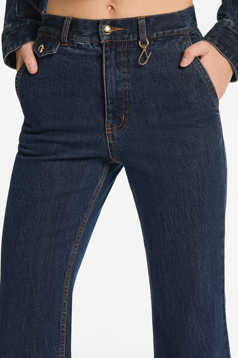 Carla Zampatti Dark Indigo Bootleg Denim Jeans (Blue)