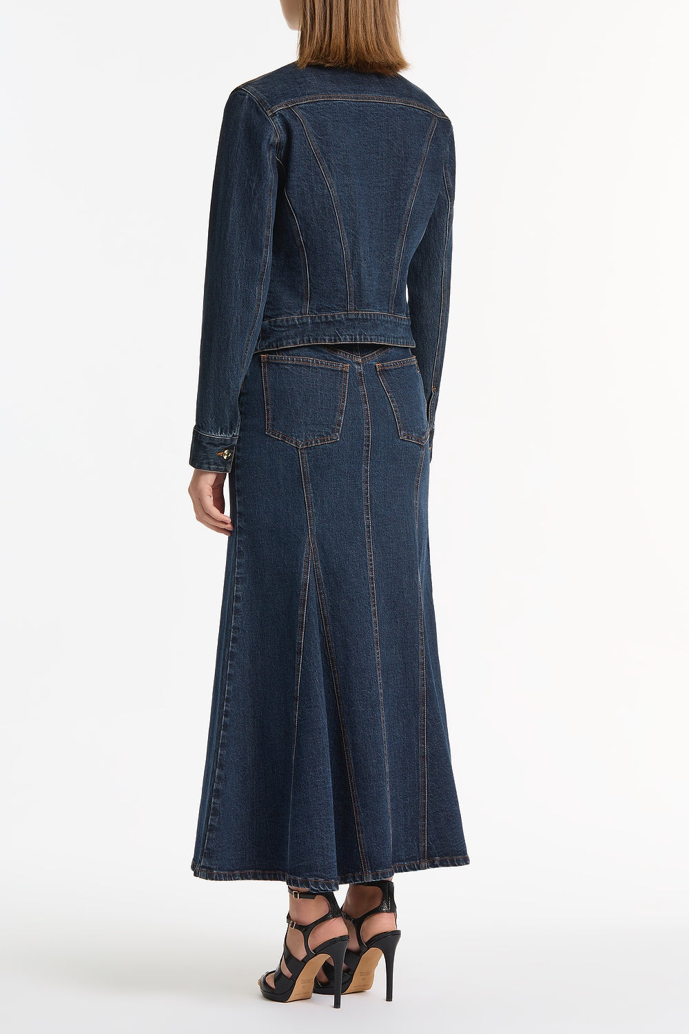 Carla Zampatti Dark Indigo Fitted Denim Jacket (Blue)