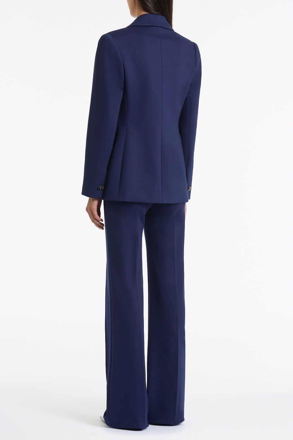 Carla Zampatti Deep Ponte Double Breasted Blazer (Blue)