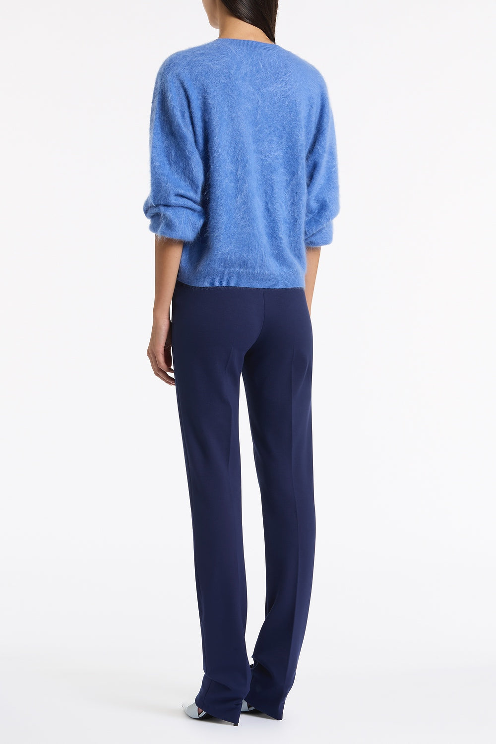 Carla Zampatti Deep Ponte Pinstitch Slim Leg Pant (Blue)