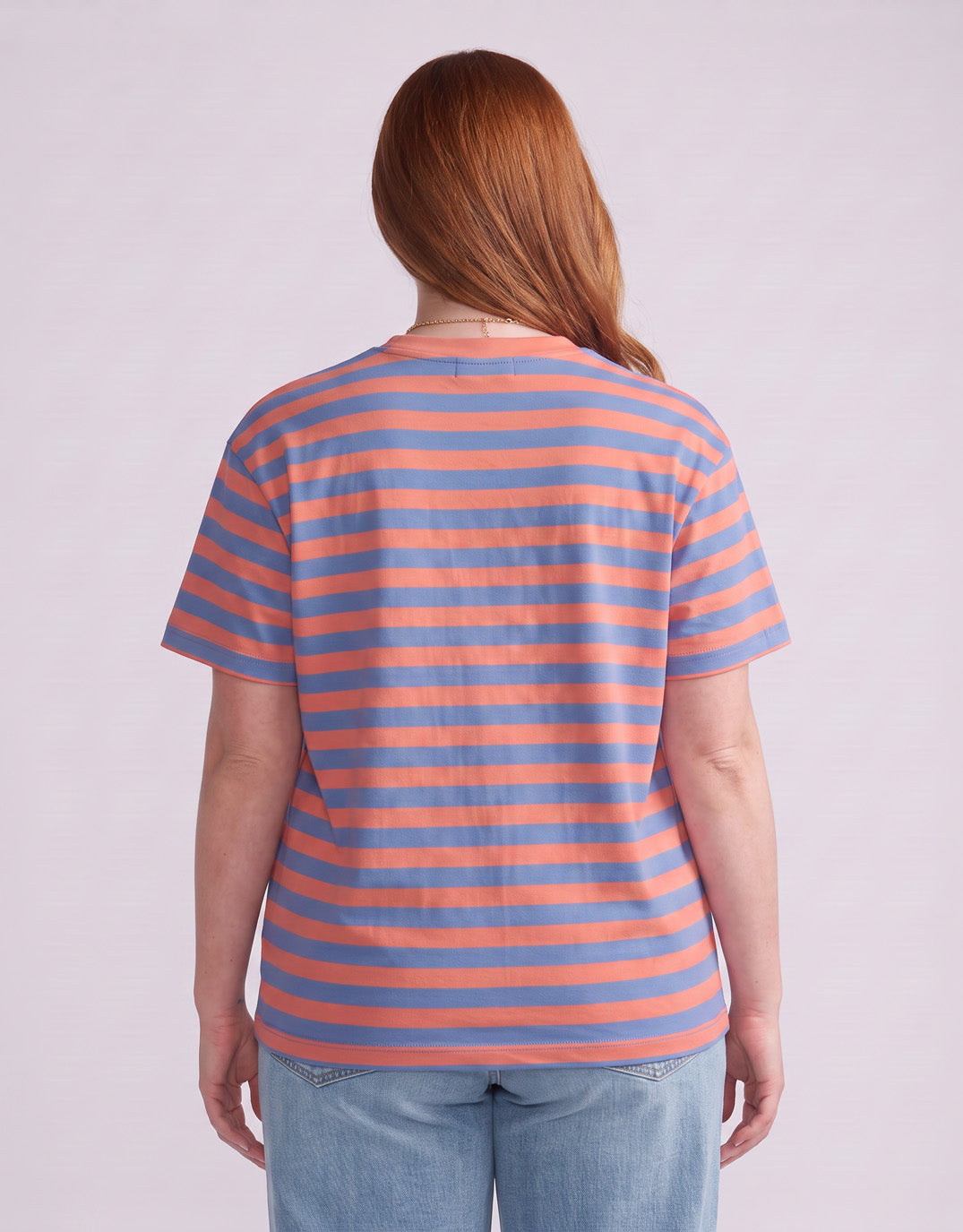 White & Co. Relaxed Tee (Melon/Denim)