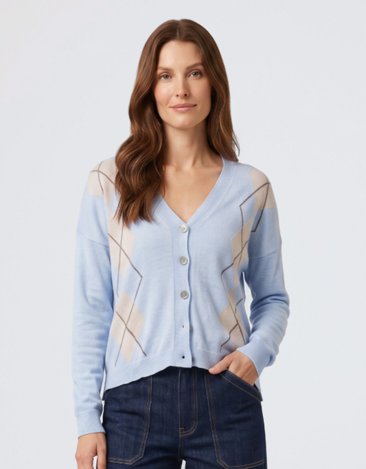 Image of a model wearing Outerwear. Product name - Driver Cardi Blue in Blue colour by brand - Italian Star