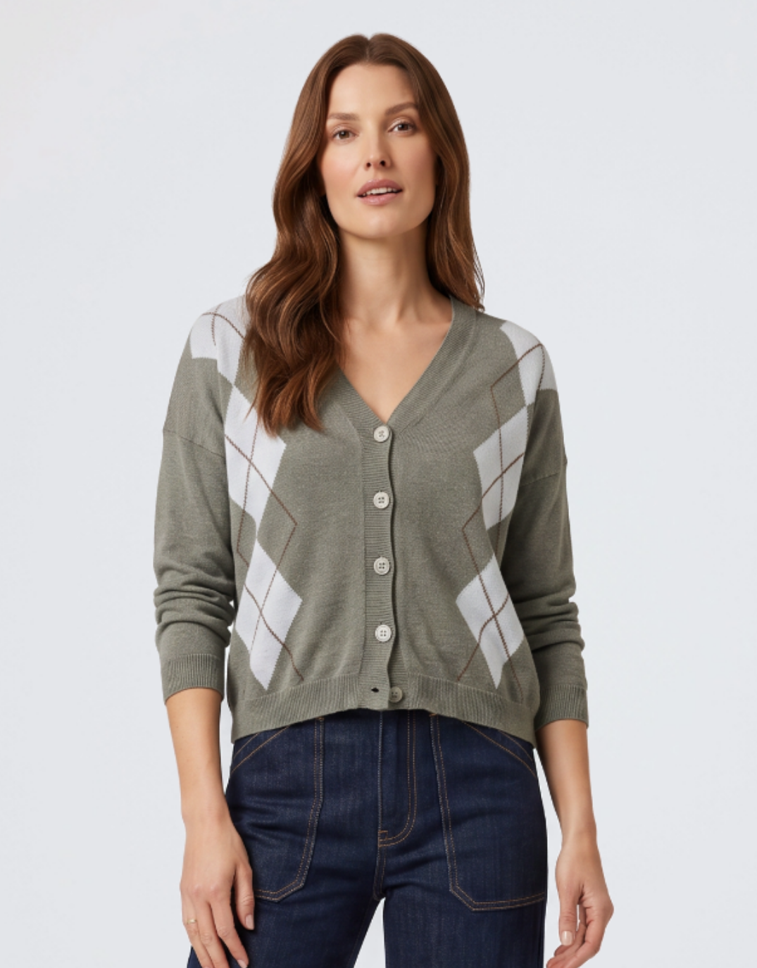 Image of a model wearing Outerwear. Product name - Driver Cardi Khaki in Khaki colour by brand - Italian Star