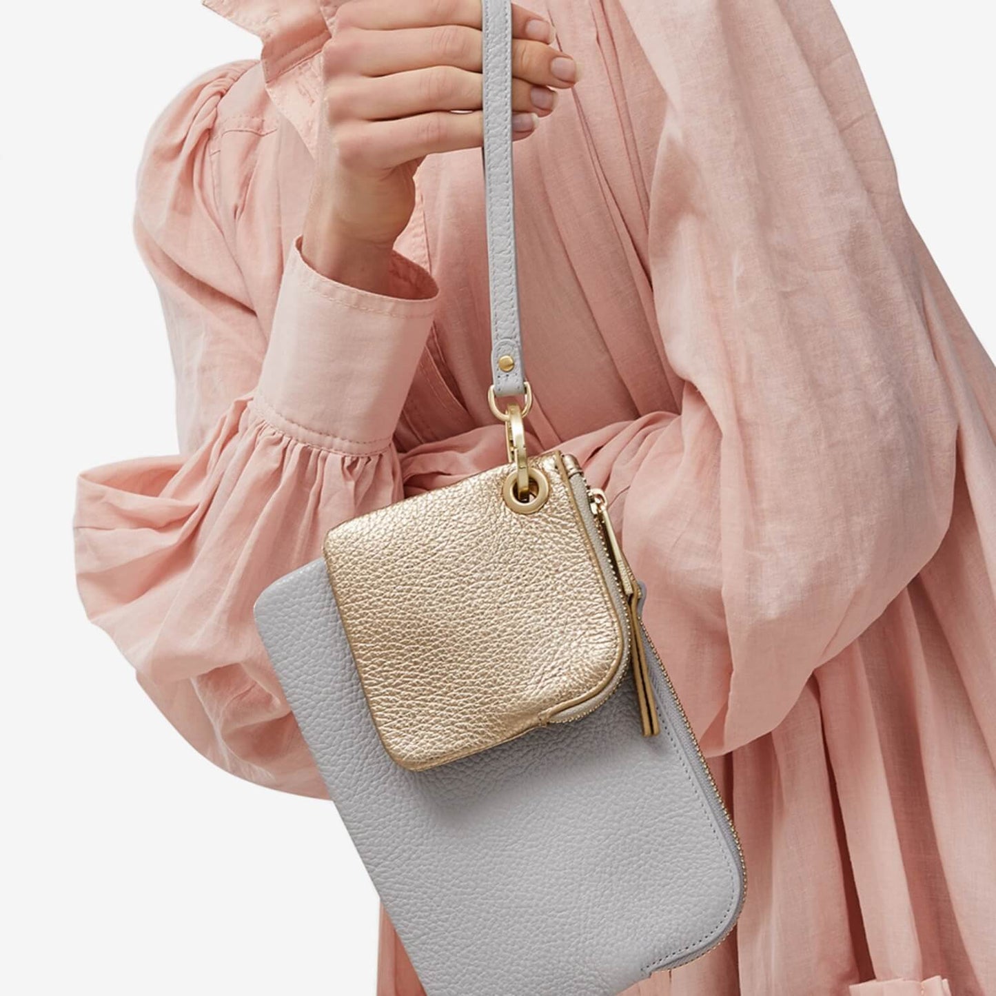 KINNON EADIE CLUTCH DOVE /GOLD (Grey)