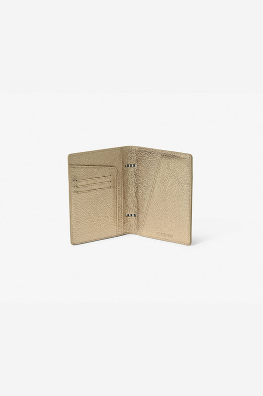 Image of Badge & Pass Holders. Product name - EARLE PASSPORT HOLDER GOLD in Gold colour by brand - KINNON