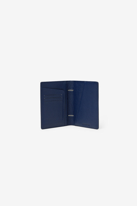 Image of Badge & Pass Holders. Product name - EARLE PASSPORT HOLDER NAVY in Navy colour by brand - KINNON