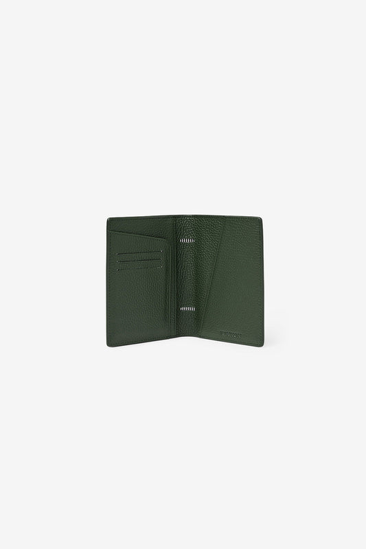 Image of Badge & Pass Holders. Product name - EARLE PASSPORT HOLDER OLIVE GREEN in Olive Green colour by brand - KINNON