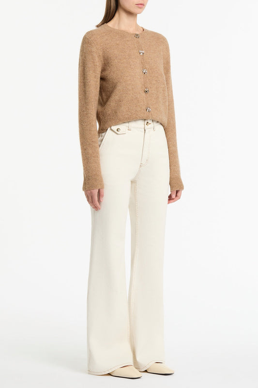 Carla Zampatti Ecru Bootleg Denim Jeans (White)