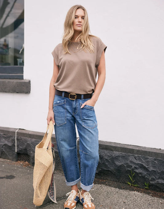 White & Co. The Edit Cap Sleeve Tank (Chocolate)