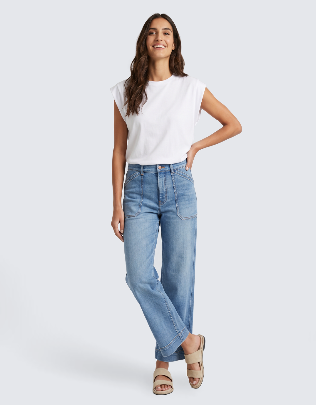 White & Co. The Edit Cap Sleeve Tank (White)