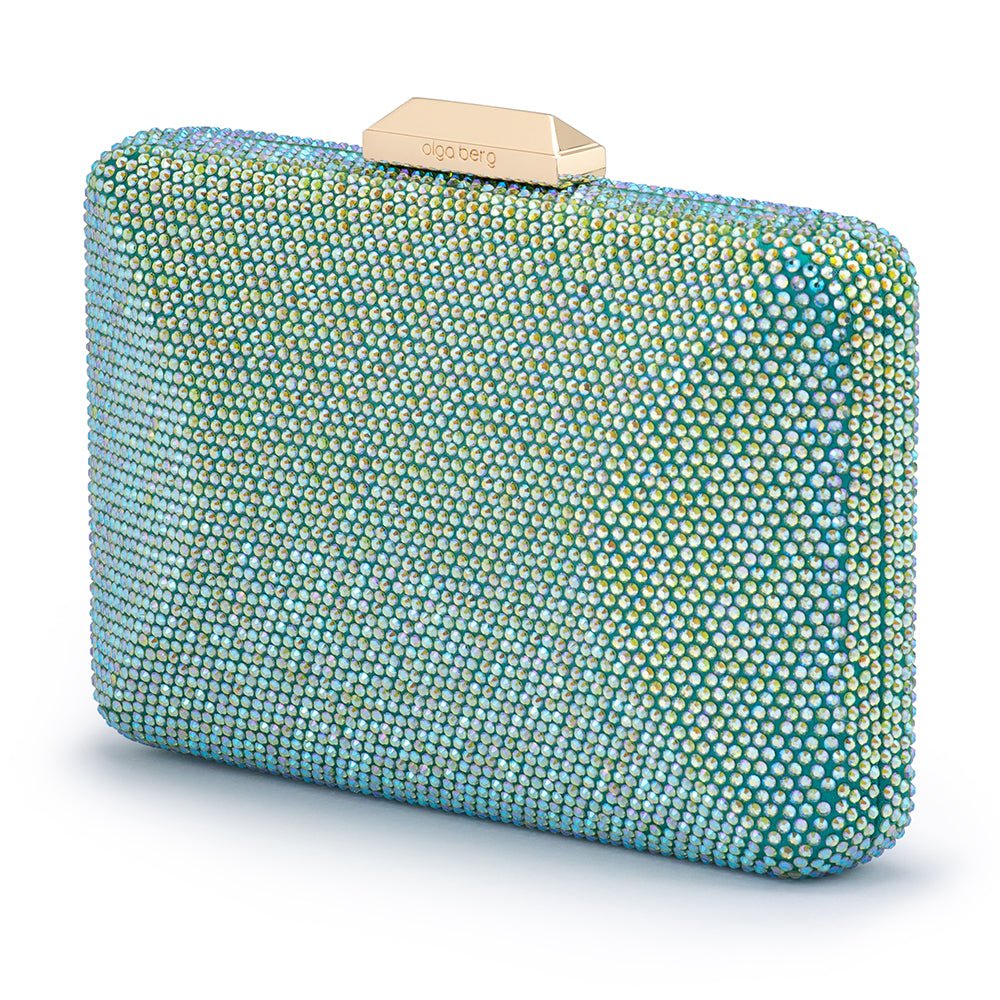 Olga Berg EDITH Iridescent Clutch (Green)