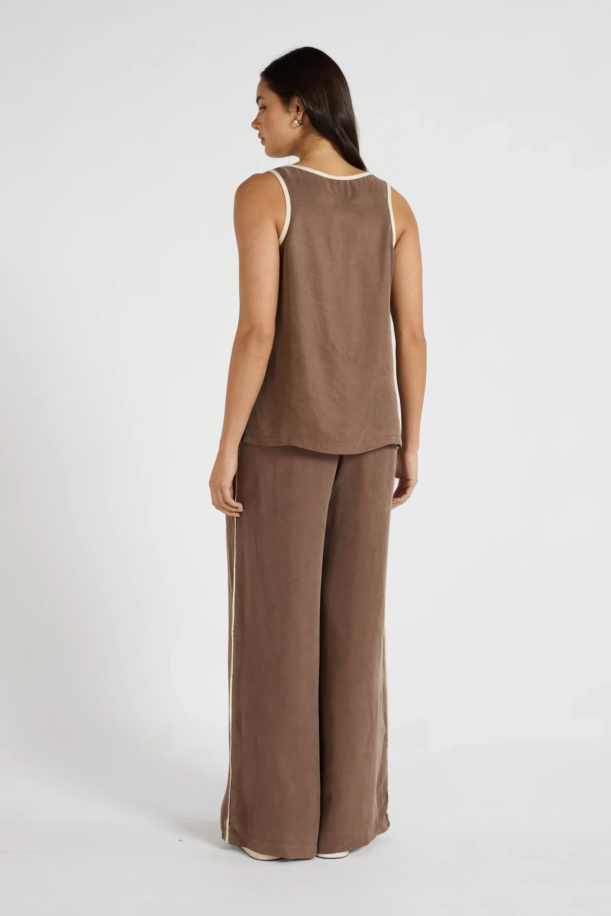 Cupro Contrast Tank (Latte)