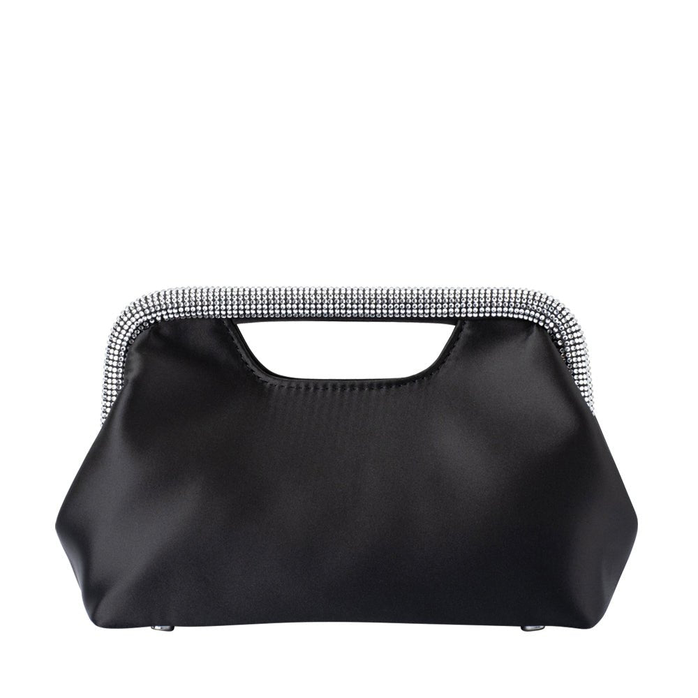 Olga Berg ELEANOR Crystal Handle Bag (Black)