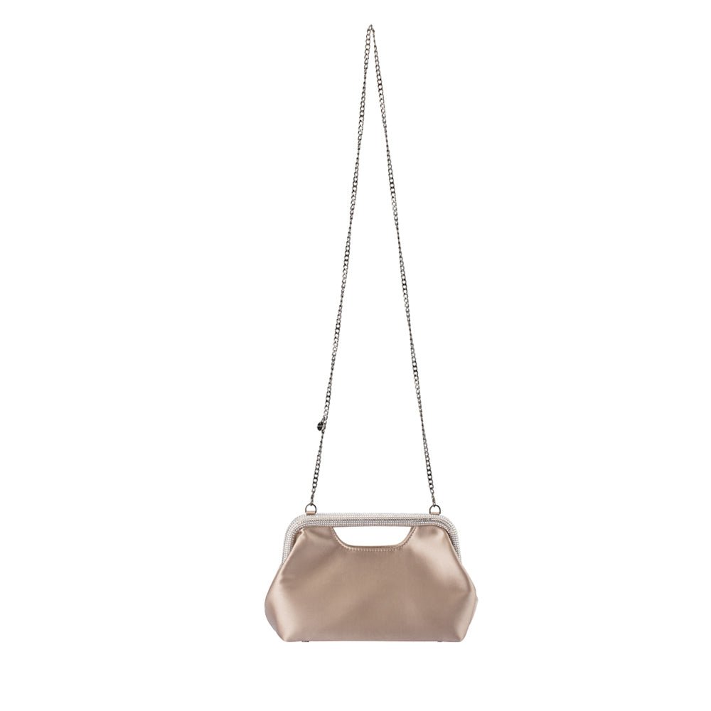Olga Berg ELEANOR Crystal Handle Bag (Natural)