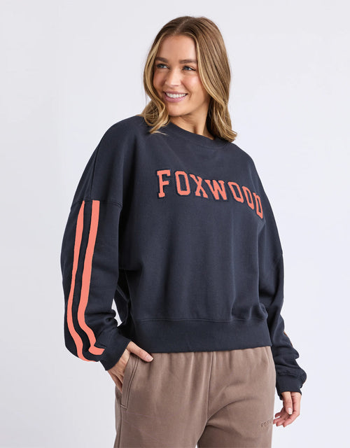 Image of Sleepwear & Loungewear. Product name - Elevated Sunday Crew Navy/Orange in Navy/Orange colour by brand - Foxwood