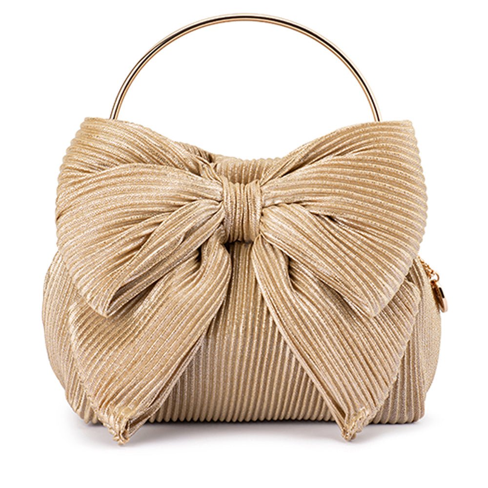 Olga Berg ELISE Pleated Top Handle (Champagne)