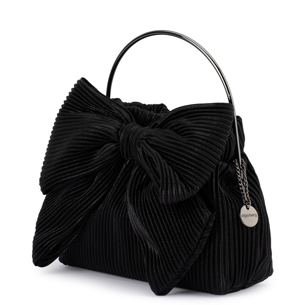 Olga Berg ELISE Pleated Top Handle (Black)