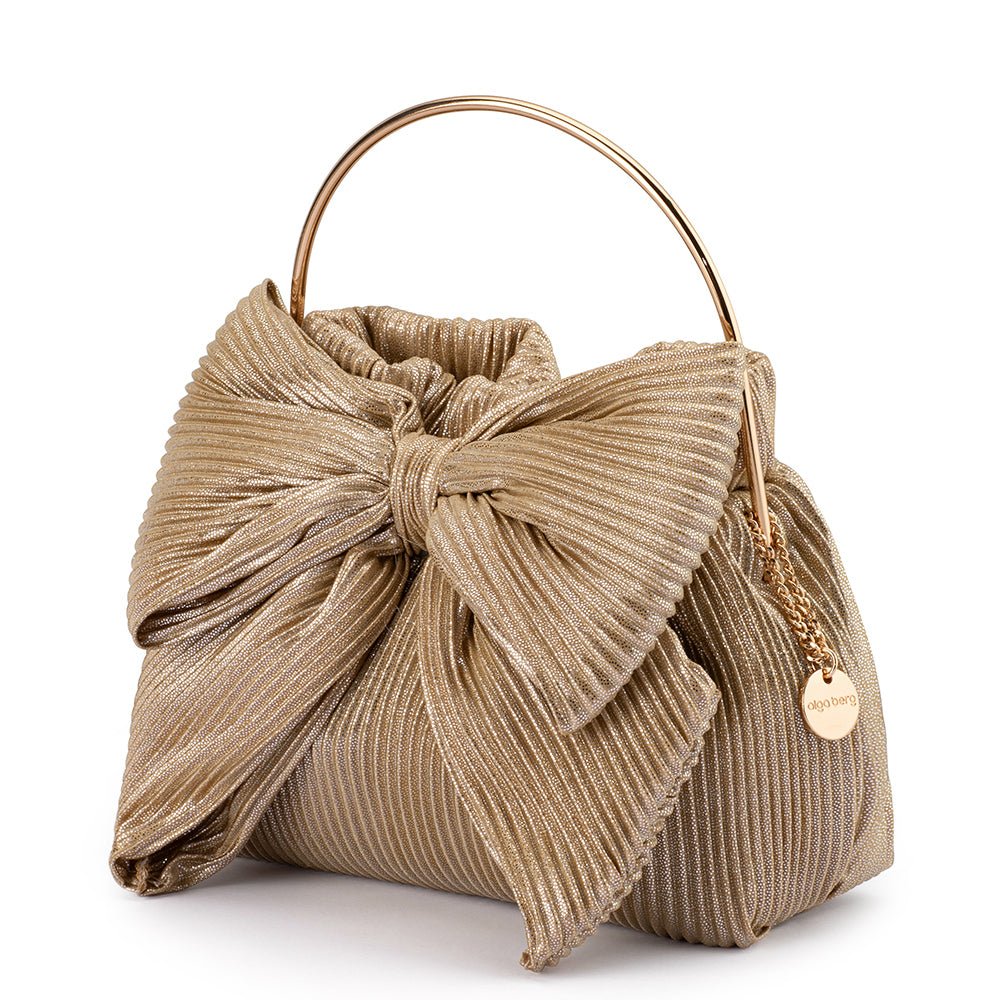 Olga Berg ELISE Pleated Top Handle (Champagne)