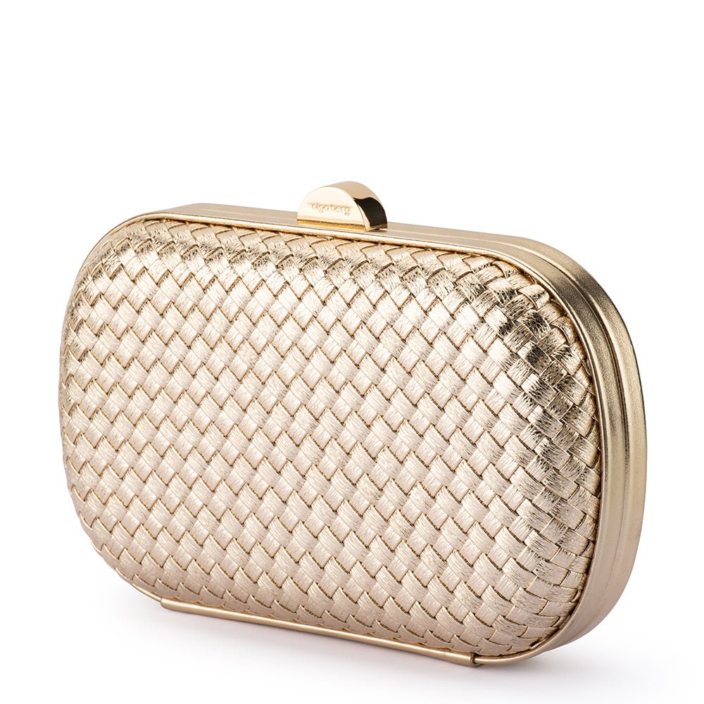 Olga Berg ELLA Woven Clutch (Gold)