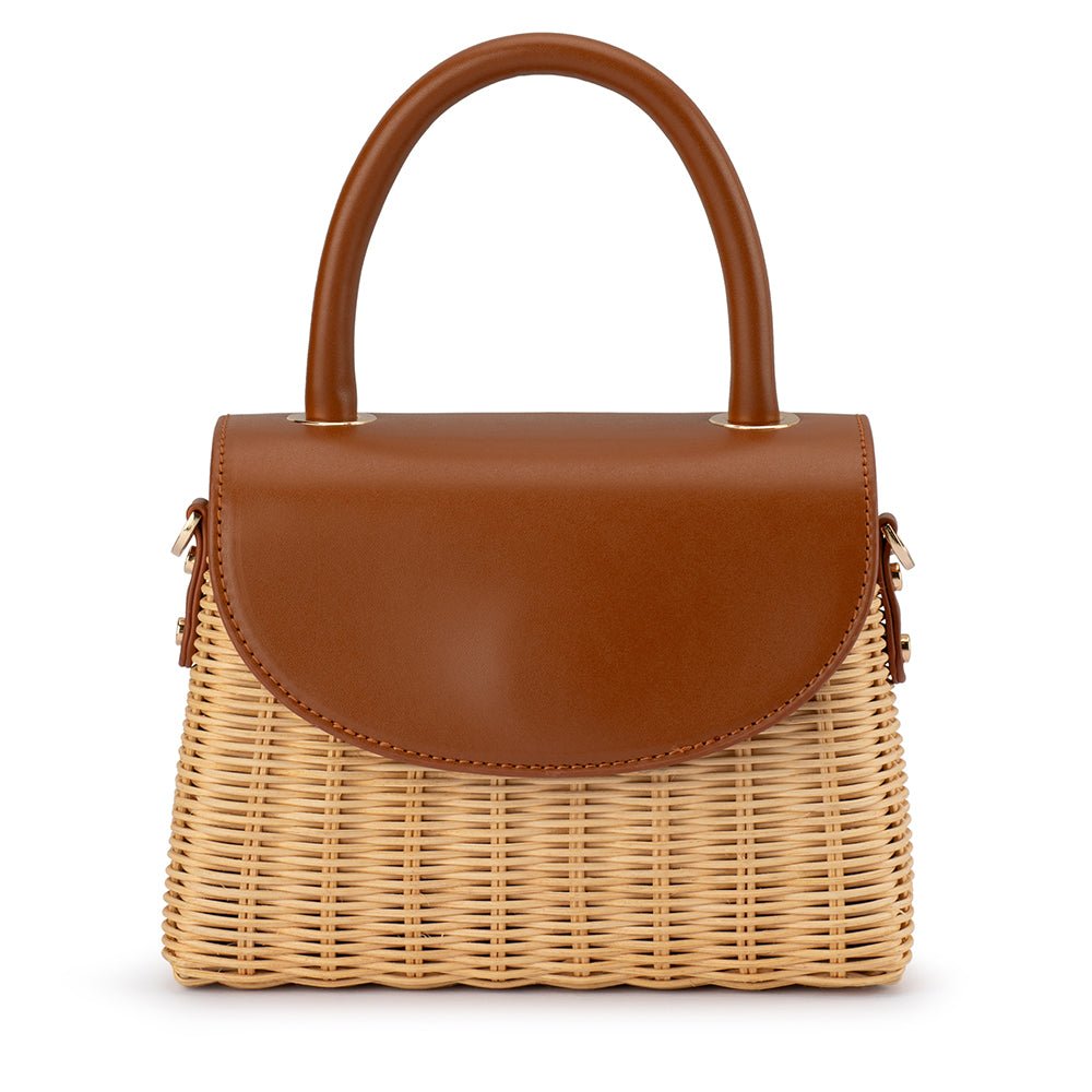 Olga Berg ELLE Wicker Top Handle (Tan)
